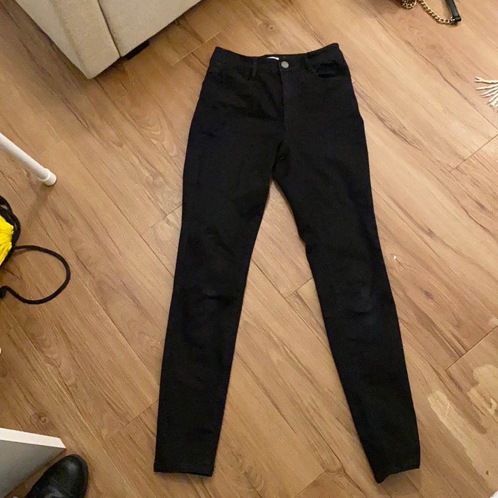 High rise black garage jeans.